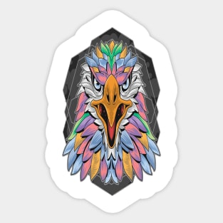rainbow falcon t-shirt design Sticker